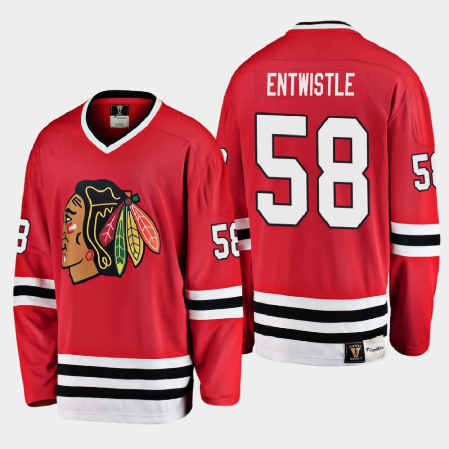 chicago blackhawks mackenzie entwistle heritage 2021 jersey red