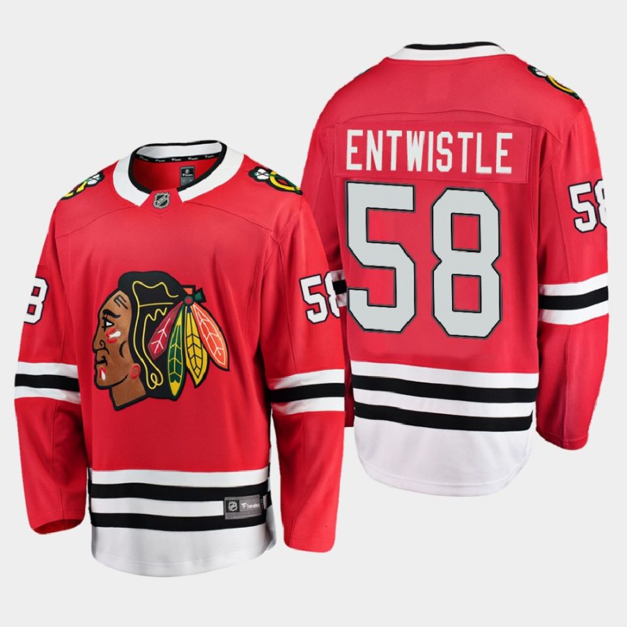 chicago blackhawks mackenzie entwistle home 2021 jersey red