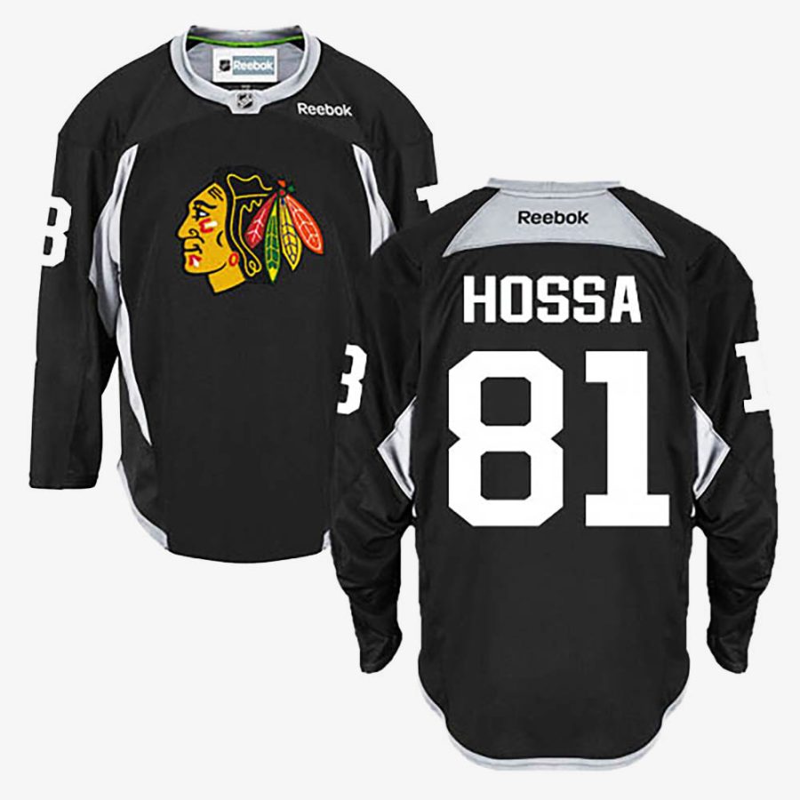 chicago blackhawks marian hossa black practice jersey