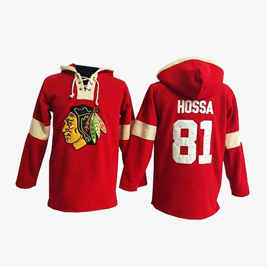 chicago blackhawks marian hossa red hoodie jersey