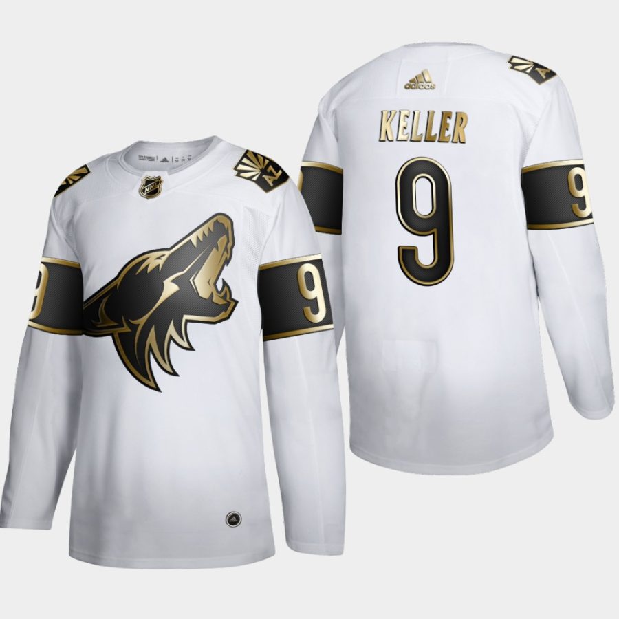 clayton keller coyotes white nhl golden edition authentic jersey