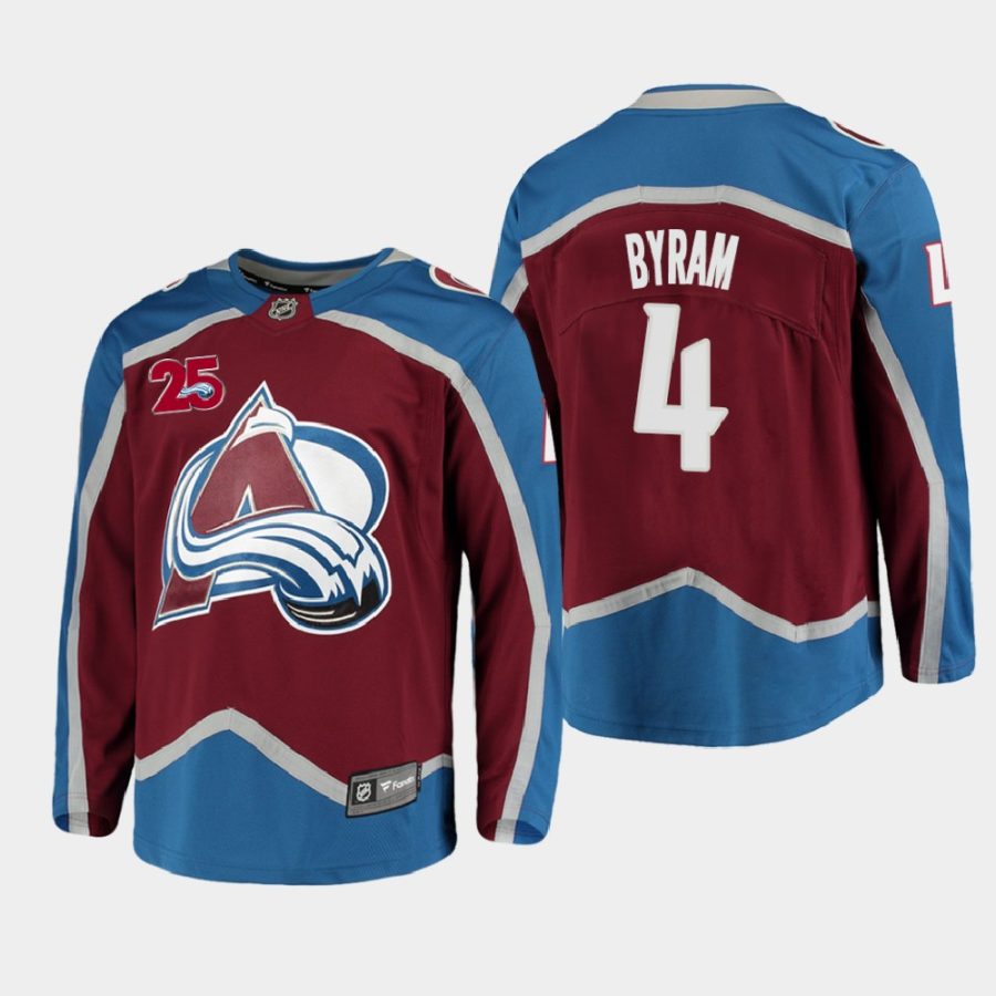 colorado avalanche bowen byram 25th anniversary 2020 21 home jersey burgundy