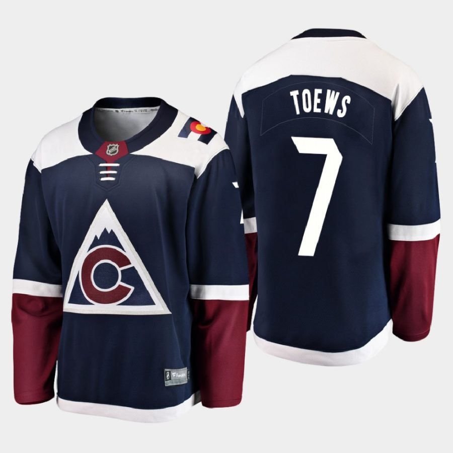 colorado avalanche devon toews alternate 2020 21 breakaway player jersey navy