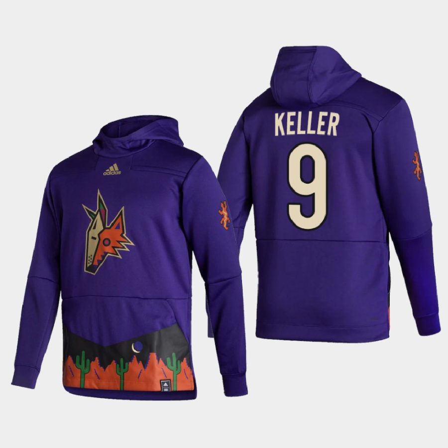 coyotes clayton keller purple 2021 reverse retro authentic pullover hoodie