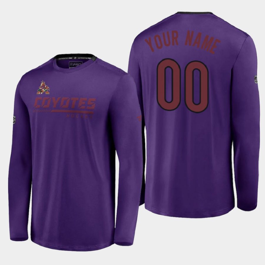 coyotes custom purple special edition locker room long sleeve t shirt