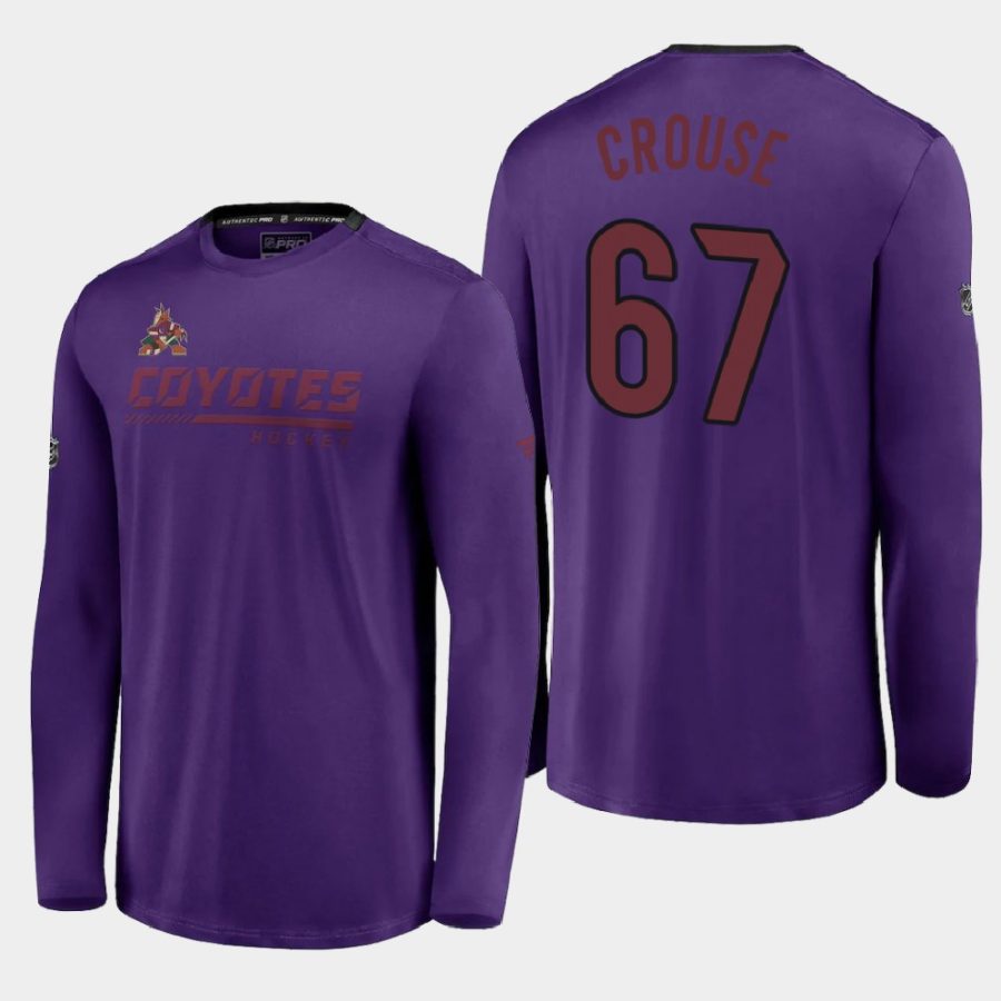 coyotes lawson crouse purple special edition locker room long sleeve t shirt