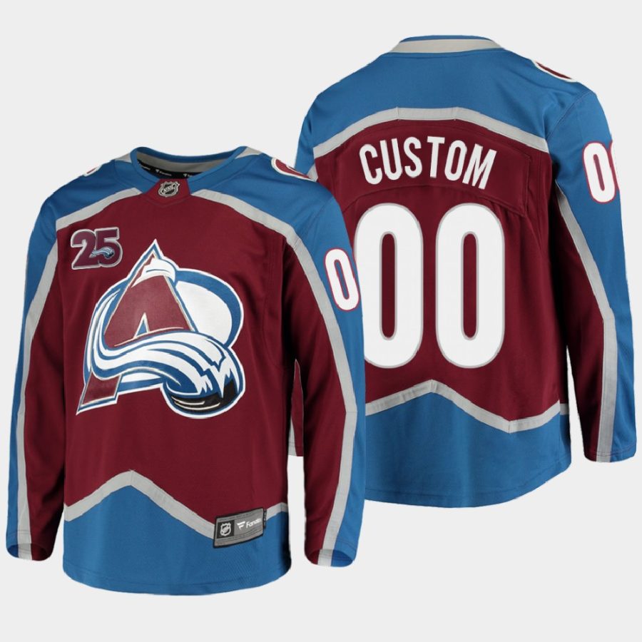 custom avalanche burgundy 2019 25th anniversary home jersey