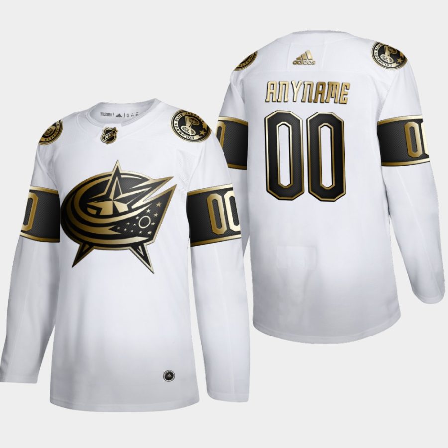 custom blue jackets white nhl golden edition authentic jersey