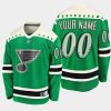 custom blues green 2021 st. patricks day jersey