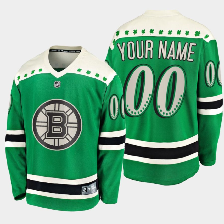 custom bruins green 2021 st. patricks day jersey