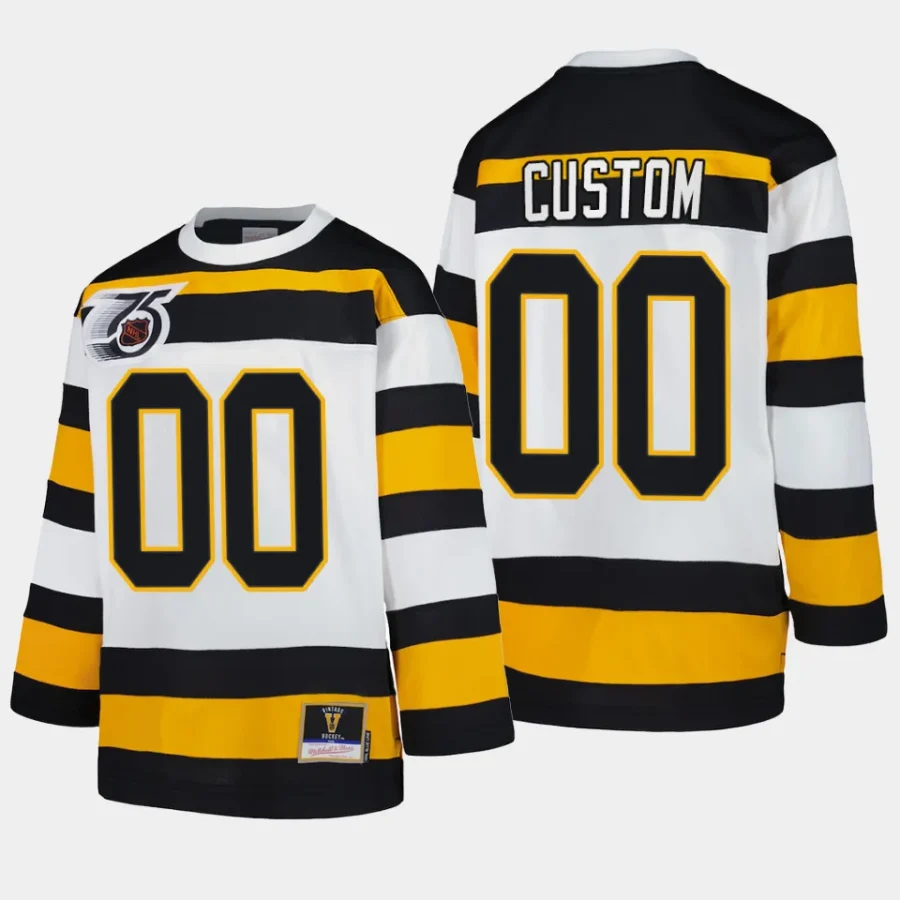 custom bruins white blue line 1991 throwback jersey