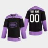 custom canadiens black 2020 hockey fights cancer practice jersey