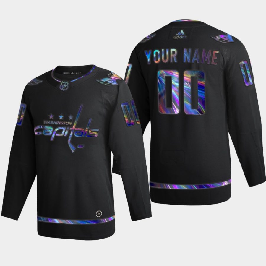 custom capitals black iridescent holographic authentic jersey