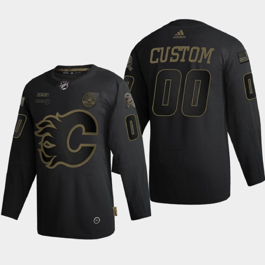 custom flames black 2020 veterans day authentic jersey