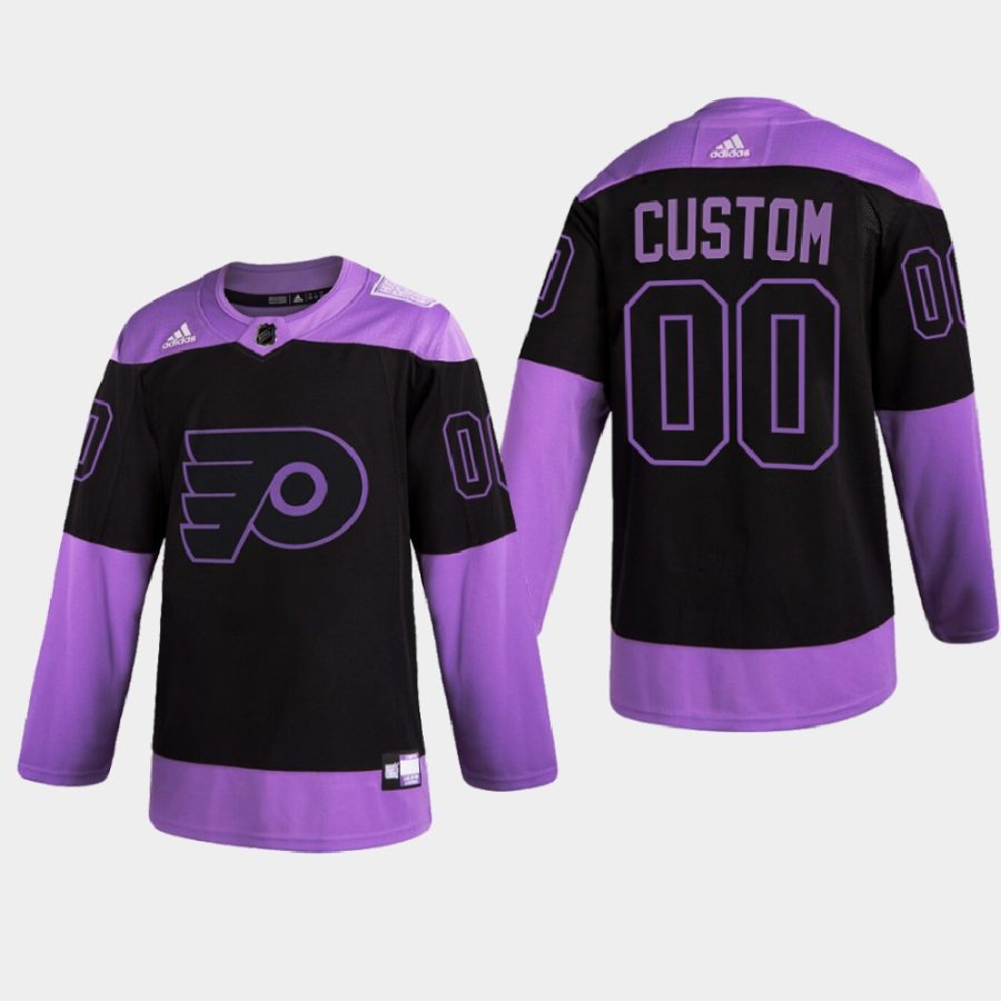 custom flyers purple 2021 hockey fights cancer night jersey