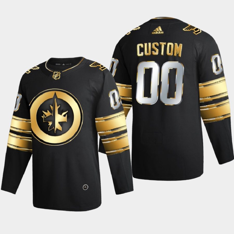 custom jets black golden edition limited authentic jersey