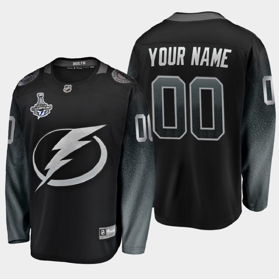 custom lightning black 2020 stanley cup champions alternate jersey