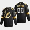 custom lightning black 2020 stanley cup champions authentic golden limited jersey