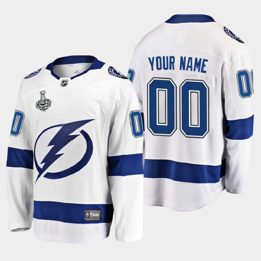 custom lightning white 2020 stanley cup final away jersey