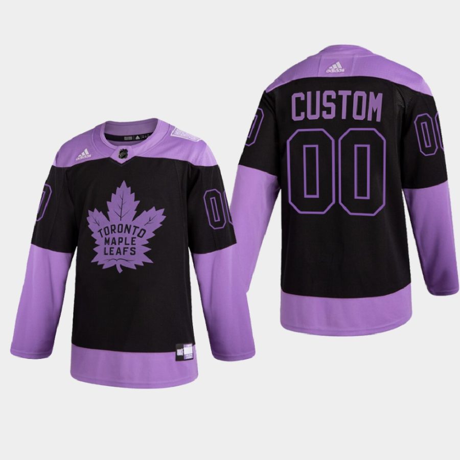 custom maple leafs purple 2021 hockey fights cancer night jersey