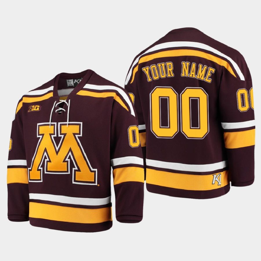 custom minnesota golden gophers maroon 2021 b1g tournament championship replica jersey