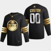 custom oilers black golden edition limited authentic jersey