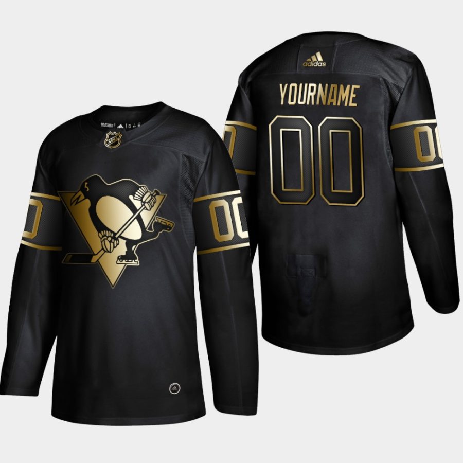 custom penguins black 2019 nhl golden edition authentic jersey