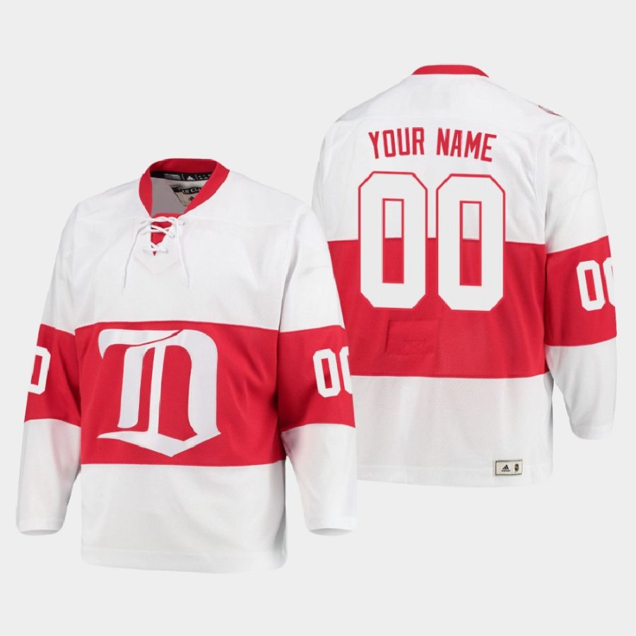 custom red wings white heritage authentic jersey