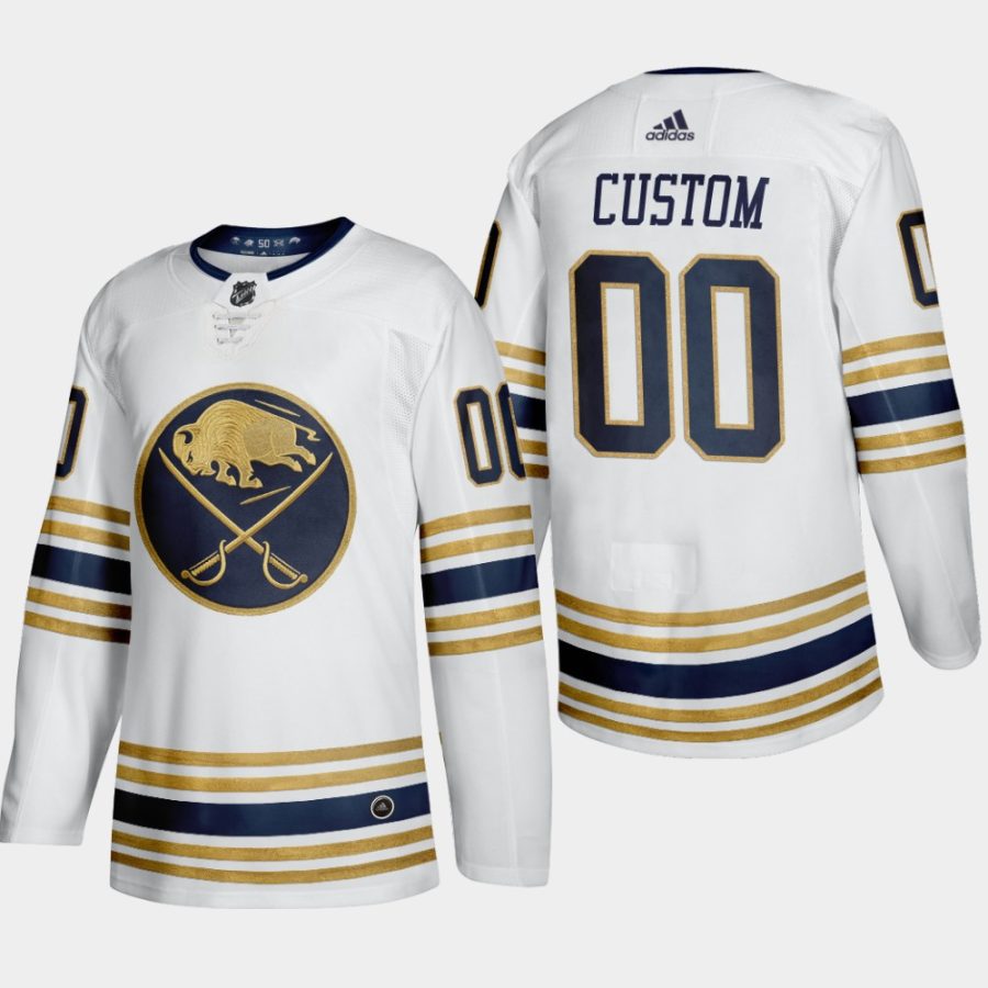 custom sabres white 50th anniversary third jersey