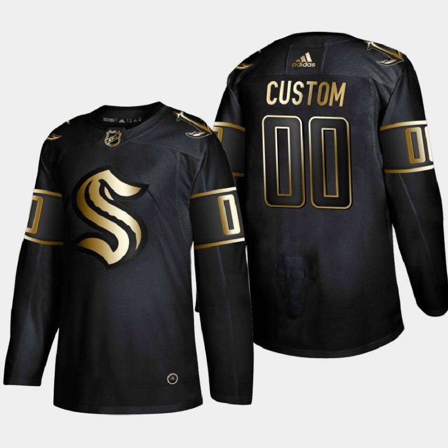 custom seattle kraken black nhl golden edition limited jersey