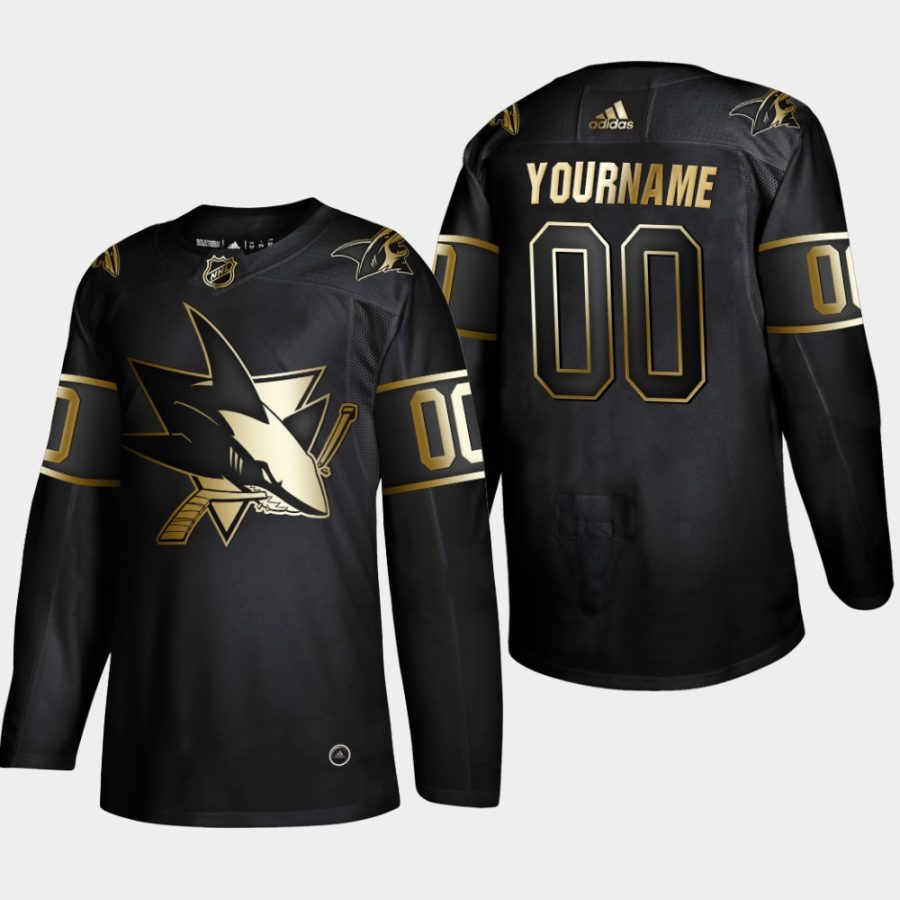 custom sharks black 2019 nhl golden edition authentic jersey