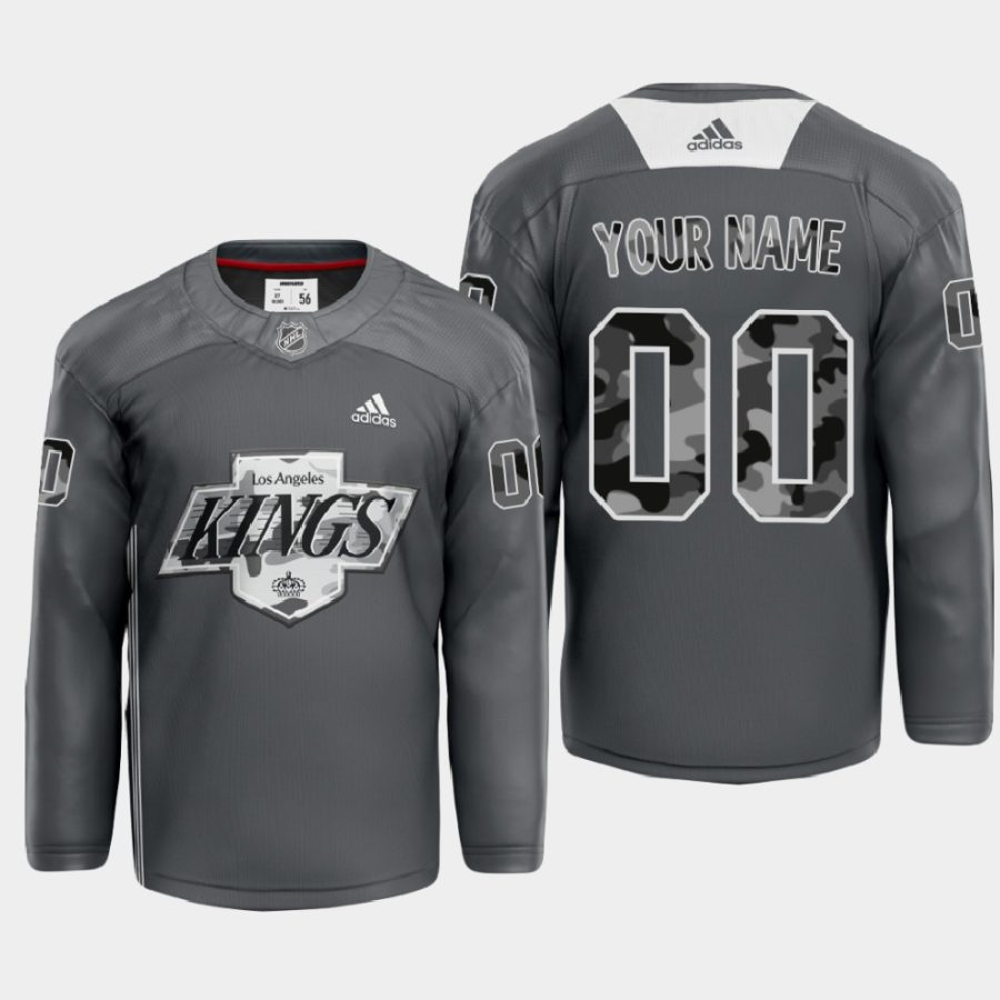 custom undefeated x la kings gray warm up jersey