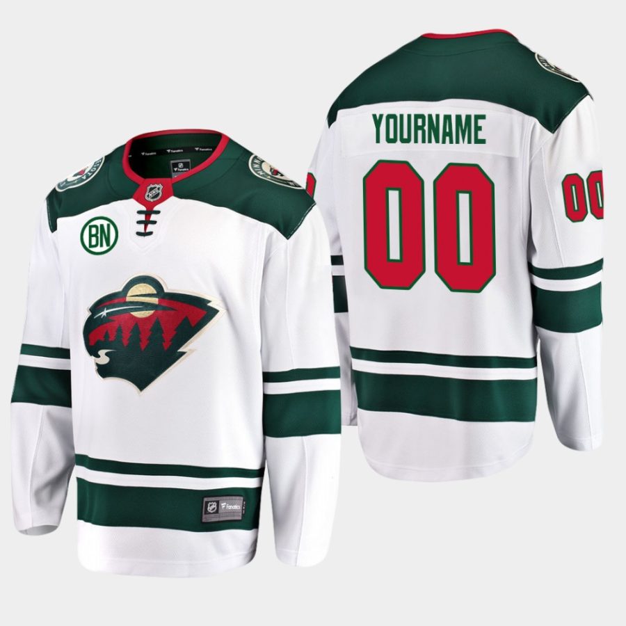 custom wild white 2019 away bn player jersey