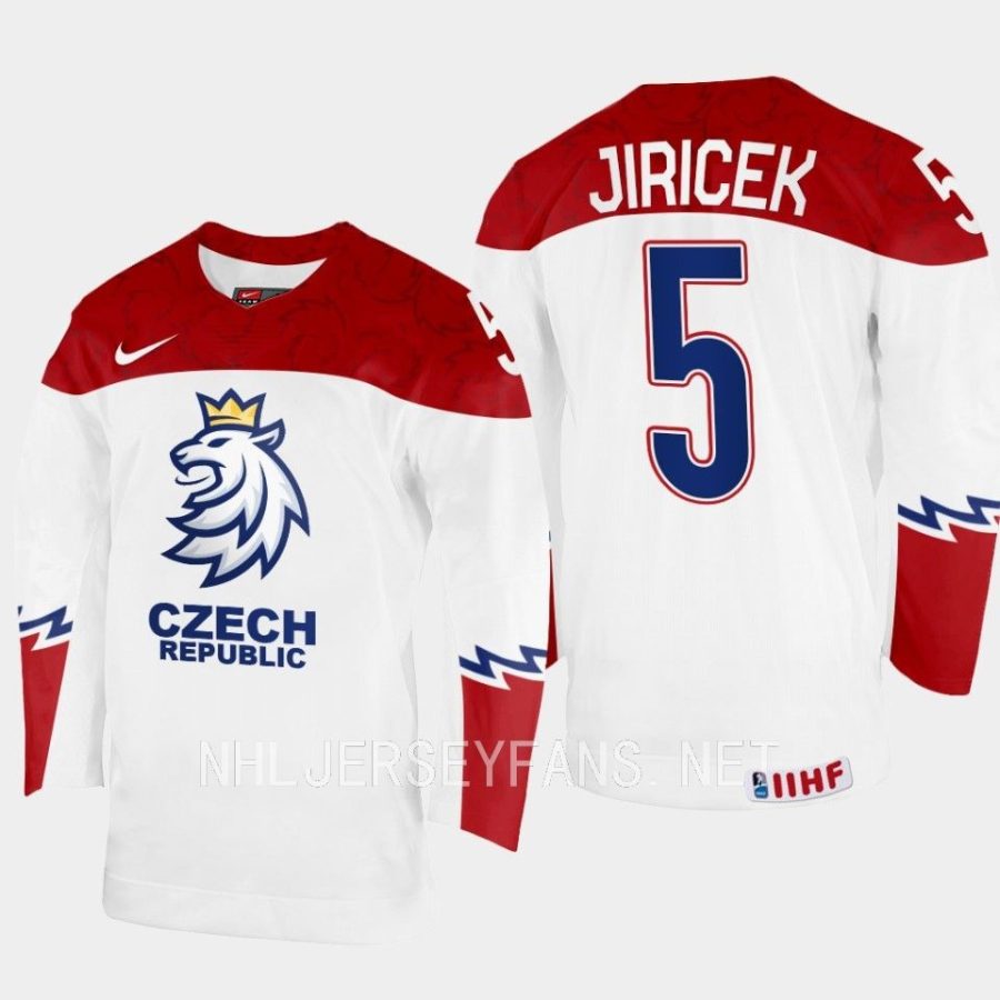 czech republic david jiricek 2023 iihf world junior championship jersey white