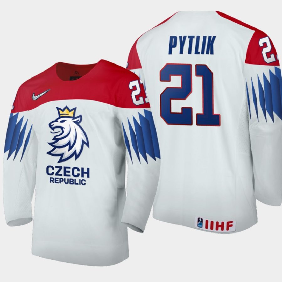 czech republic jaromir pytlik 2021 iihf world junior championship home jersey white