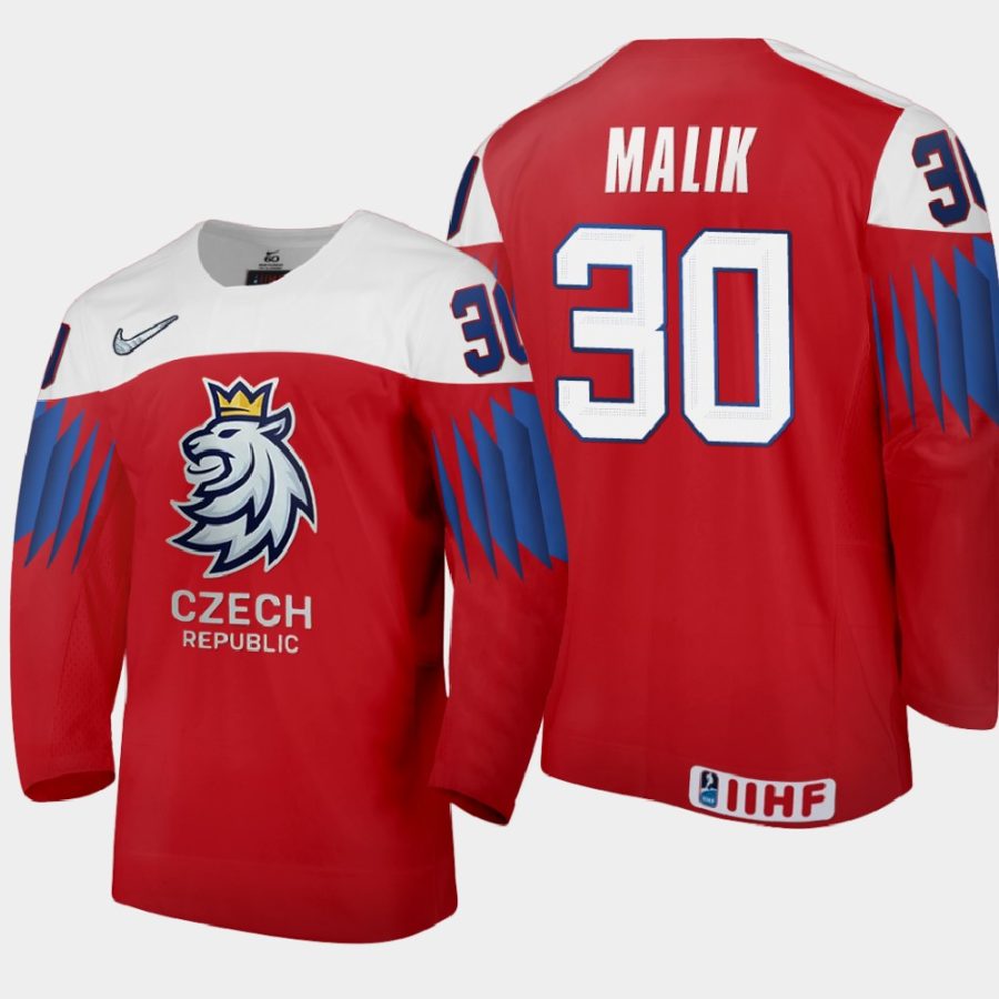 czech republic nick malik 2021 iihf world junior championship away jersey red