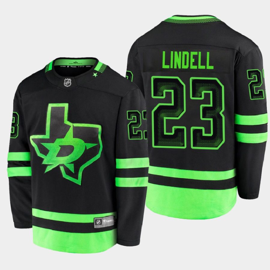 dallas stars esa lindell alternate 2020 21 blackout breakaway player jersey black