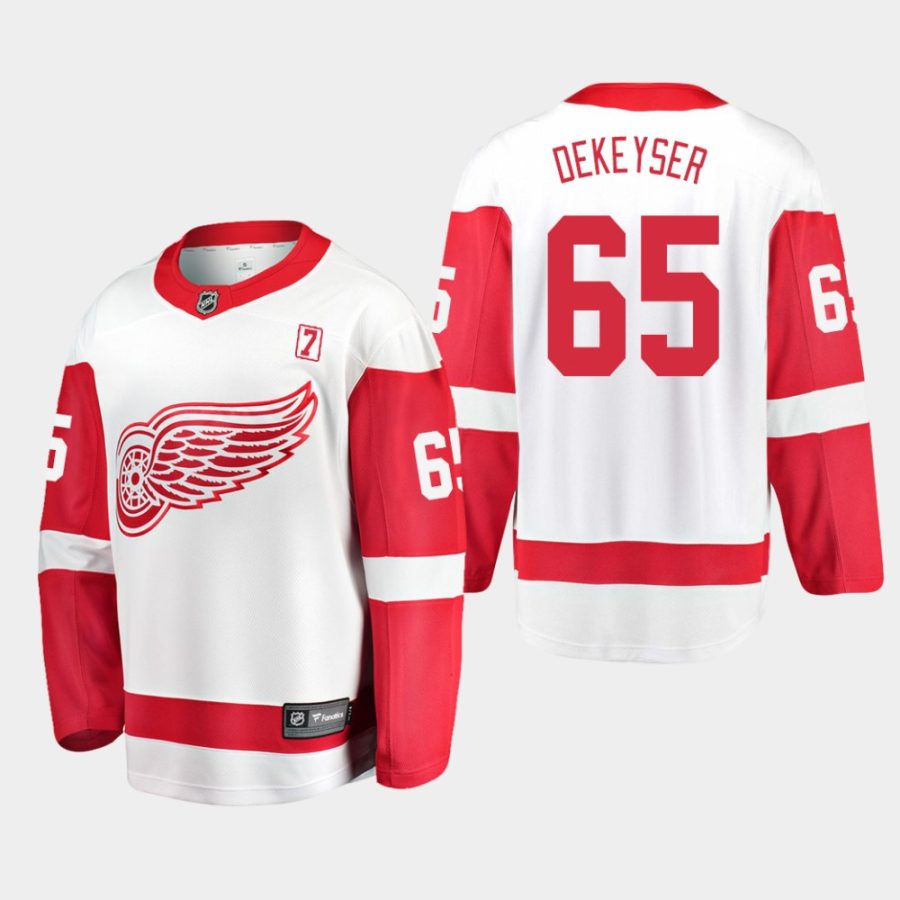 danny dekeyser red wings white 2019 away patch 7 player jersey