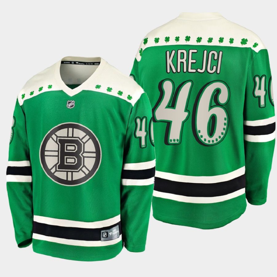 david krejci bruins green 2021 st. patricks day jersey