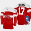 denmark hcokey nicklas jensen 2023 iihf world championship away jersey red