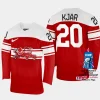 denmark hcokey oliver kjar 2023 iihf world championship away jersey red