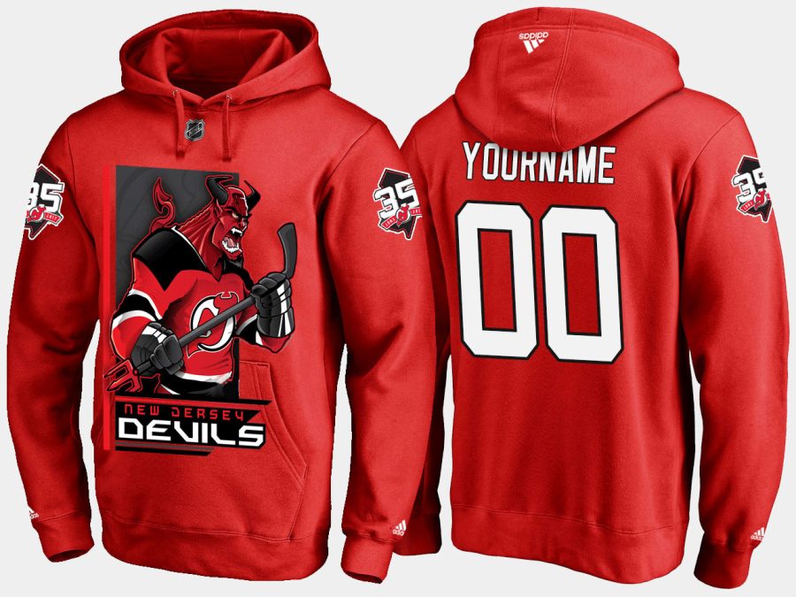 devils custom cartoon team color red hoodie