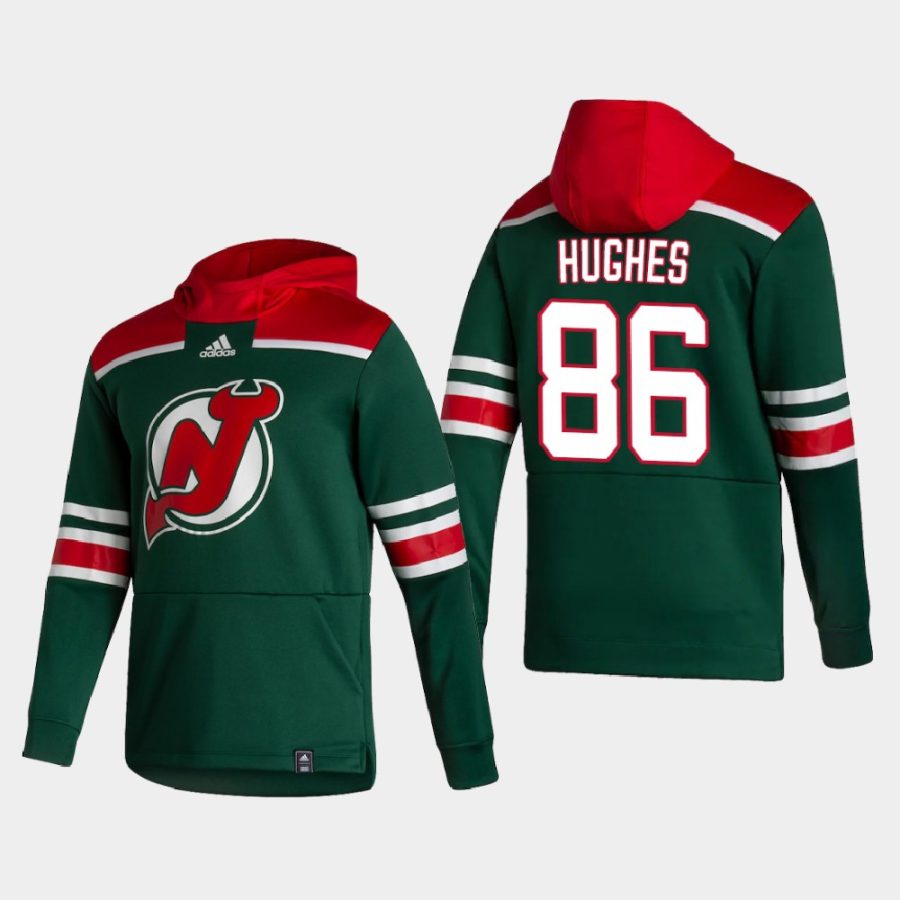 devils jack hughes green 2021 reverse retro authentic pullover hoodie