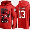 devils nico hischier cartoon team color red hoodie