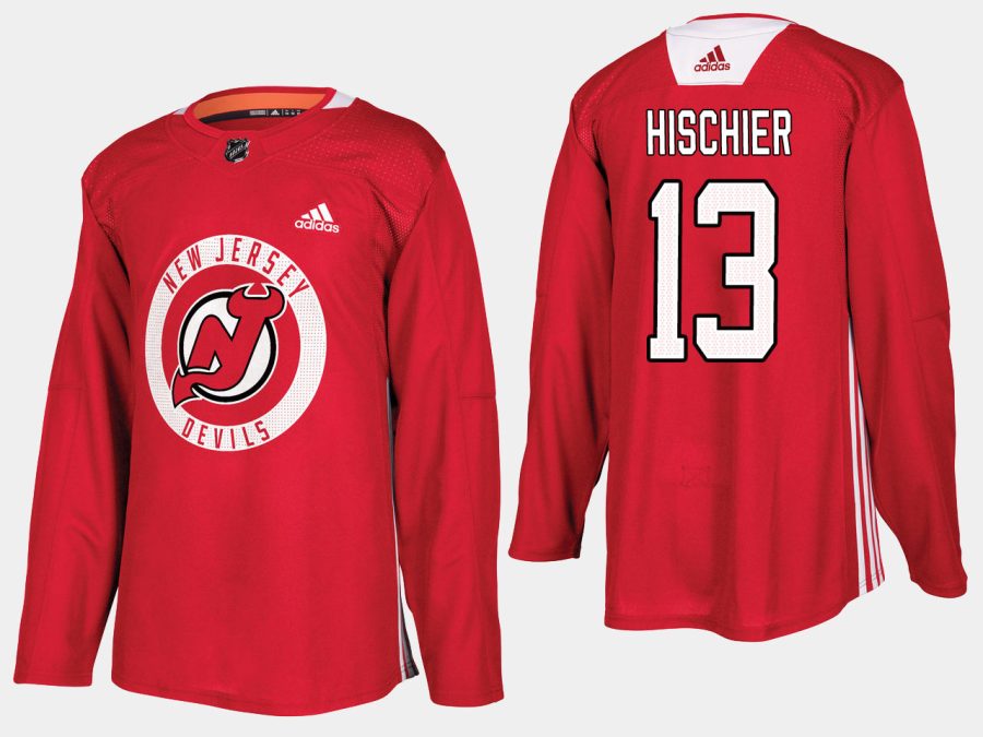 devils nico hischier home adidas player practice jersey