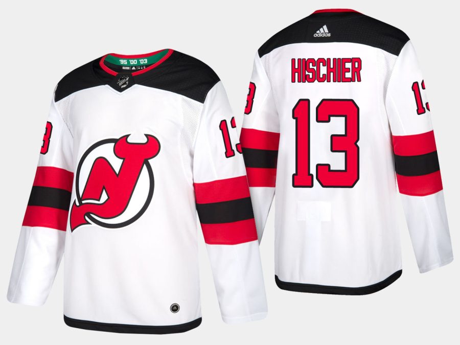 devils nico hischier road adidas authentic player jersey