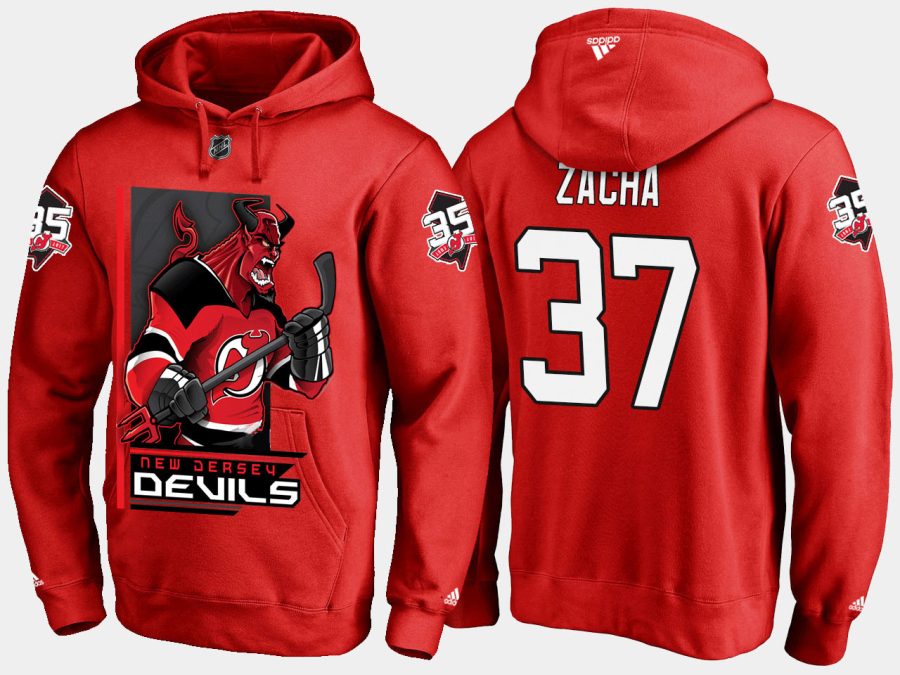 devils pavel zacha cartoon team color red hoodie