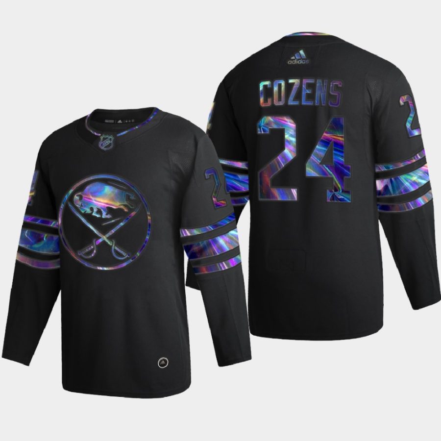 dylan cozens sabres black iridescent holographic authentic jersey