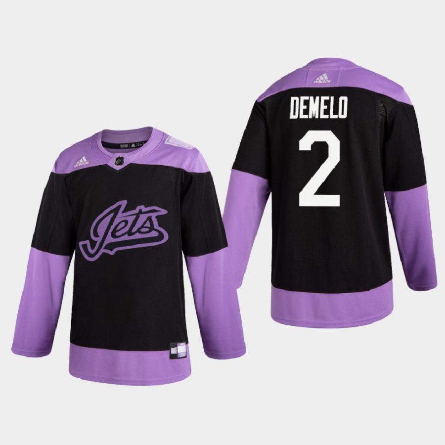 dylan demelo jets black 2020 hockey fights cancer practice jersey