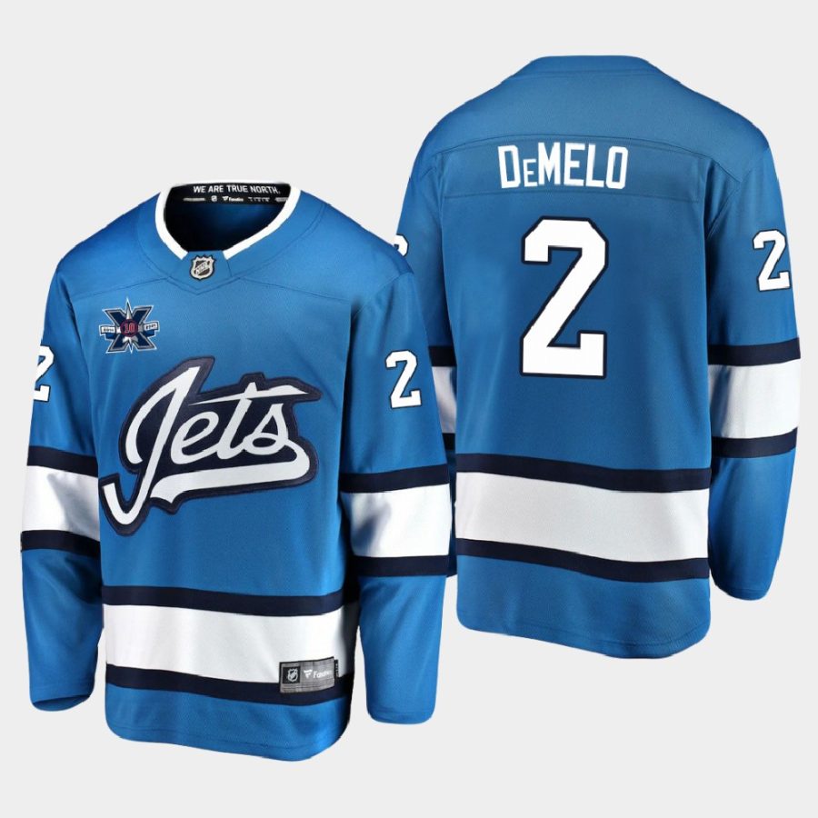 dylan demelo jets blue 10th anniversary alternate jersey